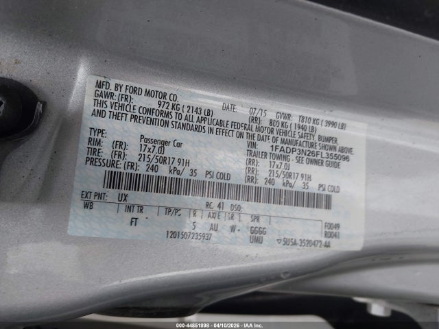 2015 FORD FOCUS 1FADP3N26FL355096 Photo 8