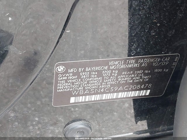Продажа на аукционе авто 2010 Bmw 550i Gran Turismo, vin: WBASN4C59AC208478, номер лота: 44851919