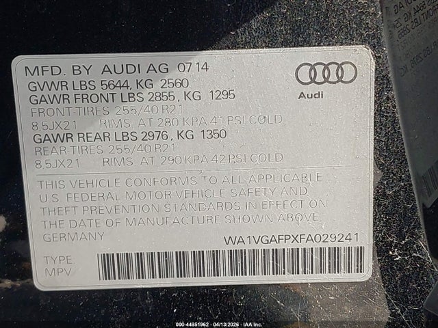 2015 AUDI SQ5 WA1VGAFPXFA029241 Photo 8