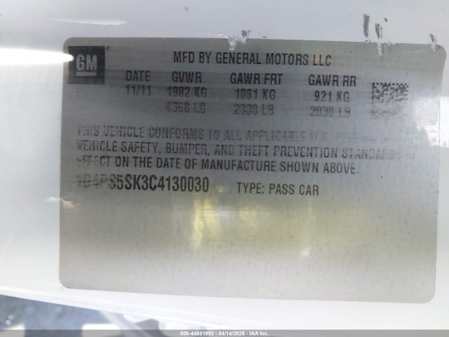 Продаж на аукціоні авто 2012 Buick Verano Leather Group, vin: 1G4PS5SK3C4130030, номер лоту: 44851992