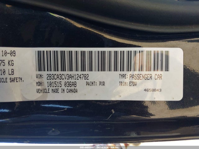 Aukcja sprzedaży 2010 Dodge Charger Sxt, vin: 2B3CA3CV3AH124782, numer aukcji: 44852097