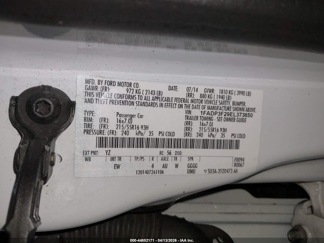 1FADP3F29EL373850 Ford FOCUS SE