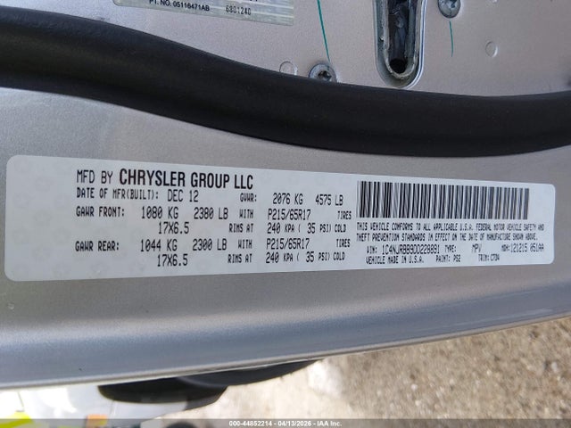 Продажа на аукционе авто 2013 Jeep Patriot Sport, vin: 1C4NJRBB9DD228891, номер лота: 44852214
