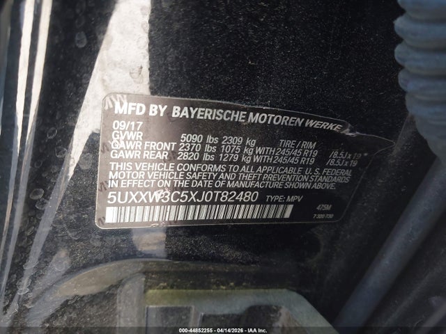 Aukcja sprzedaży 2018 Bmw X4 Xdrive28i, vin: 5UXXW3C5XJ0T82480, numer aukcji: 44852255