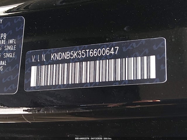 Aukcja sprzedaży 2026 Kia Carnival Mpv Lxs, vin: KNDNB5K35T6600647, numer aukcji: 44852276