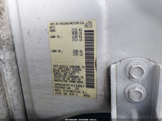 Nissan Maxima 3.5 Sv 2014 1N4AA5AP5EC433867 Image 9