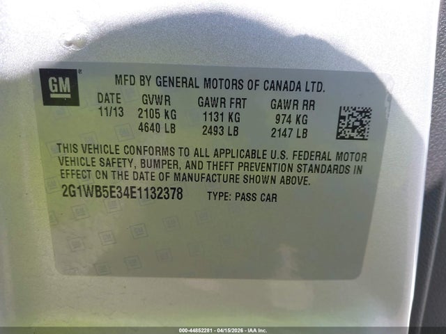 2G1WB5E34E1132378 Chevrolet Impala Limited Lt