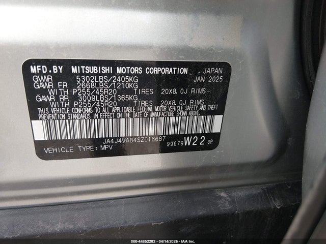 Продаж на аукціоні авто 2025 Mitsubishi Outlander Se 2.5 S-awc/trail Edition S-awc, vin: JA4J4VA86SZ016867, номер лоту: 44852282