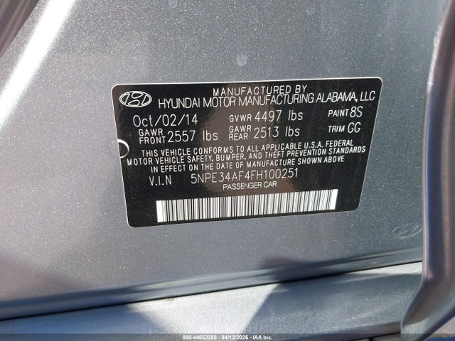 5NPE34AF4FH100251 Hyundai Sonata Sport