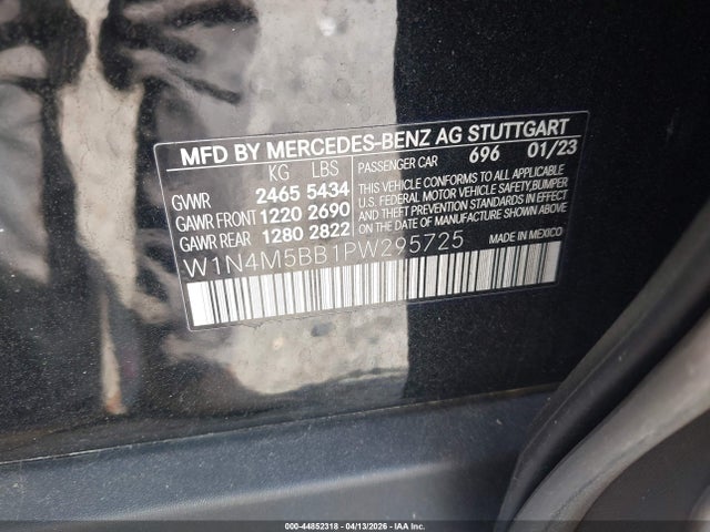 Aukcja sprzedaży 2023 Mercedes-benz Amg Glb 35 4matic, vin: W1N4M5BB1PW295725, numer aukcji: 44852318