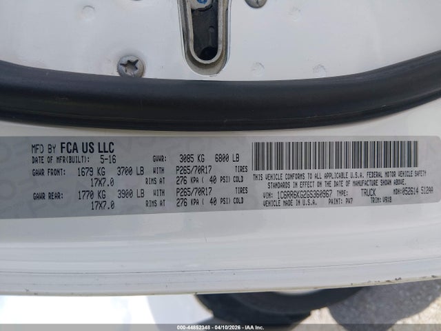 1C6RR6KG2GS360967 RAM 1500 Tradesman