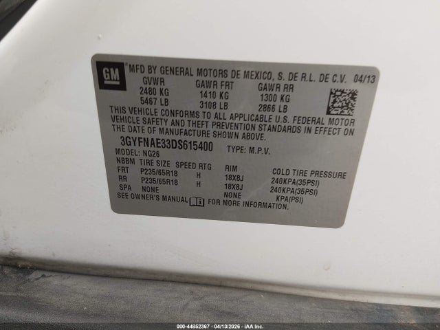 2013 CADILLAC SRX 3GYFNAE33DS615400 Photo 8