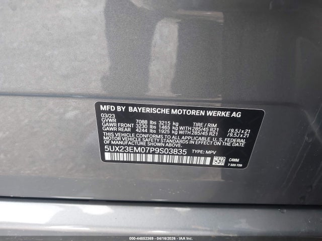 5UX23EM07P9S03835 BMW X7 Xdrive40i