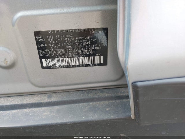 Aukcja sprzedaży 2016 Subaru Outback 2.5i Premium, vin: 4S4BSBFC8G3214061, numer aukcji: 44852405