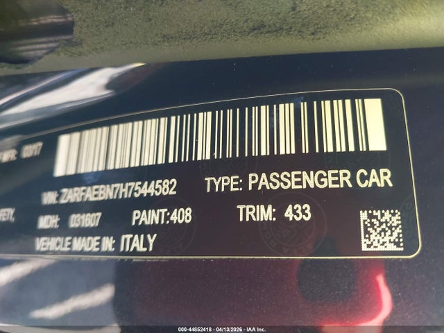 2017 ALFA ROMEO GIULIA ZARFAEBN7H7544582 Photo 8