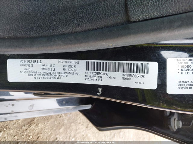 2015 Chrysler 200 Limited მანქანა იყიდება აუქციონზე, vin: 1C3CCCAB3FN728742, აუქციონის ნომერი: 44852433