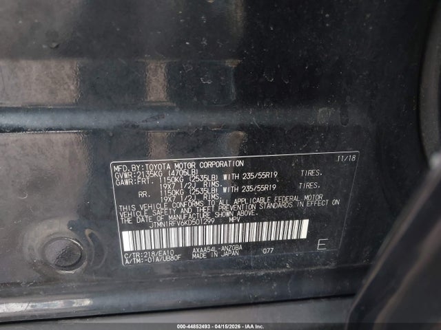 JTMN1RFV6KD501299 Toyota Rav4 Limited