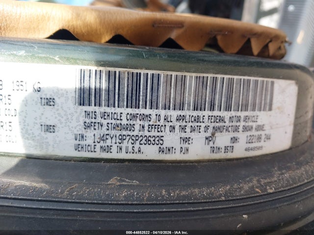 44852522 :رقم المزاد ، 1J4FY19P7SP236335 vin ، 1995 Jeep Wrangler / Yj S/rio Grande مزاد بيع