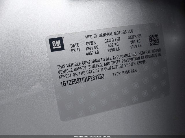 2017 CHEVROLET MALIBU 1G1ZE5ST0HF231253 Photo 8