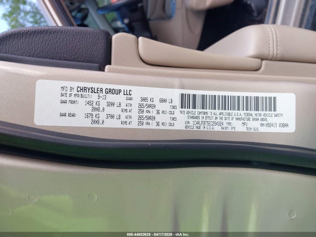 Aukcja sprzedaży 2014 Jeep Grand Cherokee Limited, vin: 1C4RJFBT5EC254324, numer aukcji: 44852625