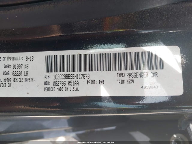 Продажа на аукционе авто 2014 Chrysler 200 Touring, vin: 1C3CCBBB9EN117878, номер лота: 44852630