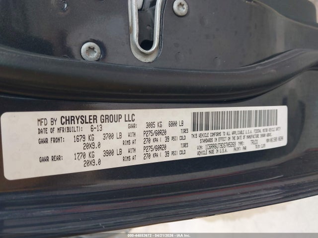 Продаж на аукціоні авто 2013 Ram 1500 Sport, vin: 1C6RR6UT9DS705269, номер лоту: 44852672