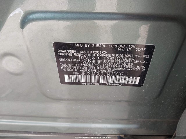 Subaru Forester 2.5i Premium 2018 JF2SJAGC0JH425007 Image 9