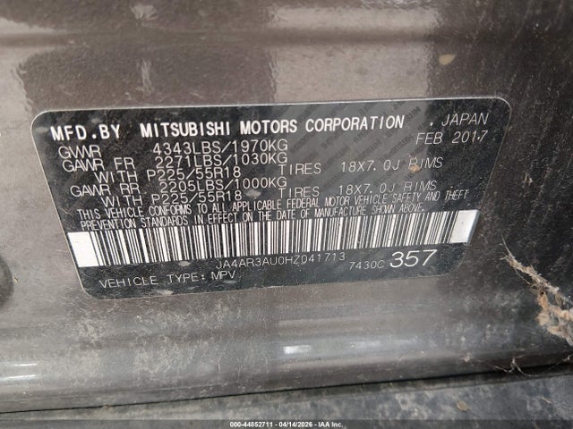 2017 MITSUBISHI OUTLANDER SPORT JA4AR3AU0HZ041713 Photo 8