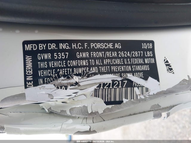 Продаж на аукціоні авто 2018 Porsche Panamera 4, vin: WP0AA2A72JL121217, номер лоту: 44852773
