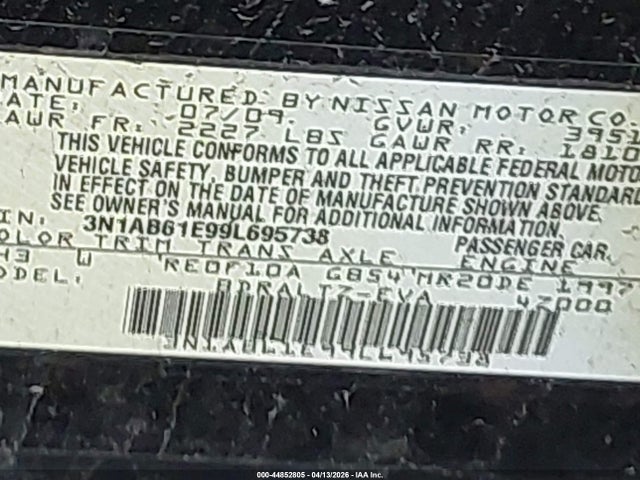2009 NISSAN SENTRA 3N1AB61E99L695738 Photo 8