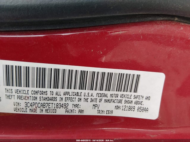 Aukcja sprzedaży 2014 Dodge Journey American Value Pkg, vin: 3C4PDCAB7ET183492, numer aukcji: 44852815