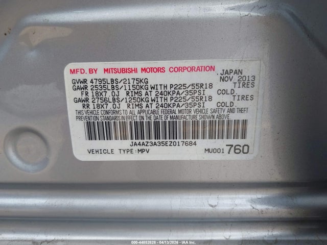 Продаж на аукціоні авто 2014 Mitsubishi Outlander Se, vin: JA4AZ3A35EZ017684, номер лоту: 44852828