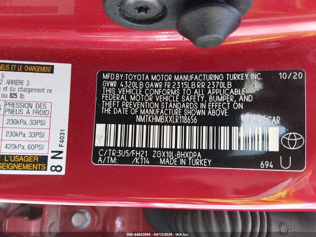 Toyota C-HR LE 2020 NMTKHMBXXLR118656 Image 9