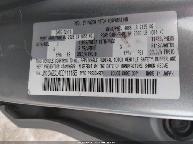 Продажа на аукционе авто 2012 Mazda Mazda5 Touring, vin: JM1CW2CL4C0111166, номер лота: 44852869