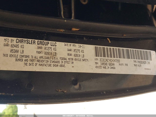 Продаж на аукціоні авто 2012 Chrysler 300c, vin: 2C3CCAET4CH147293, номер лоту: 44852871
