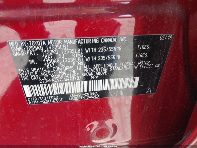 2T3WFREV7JW471707 Toyota Rav4 Adventure