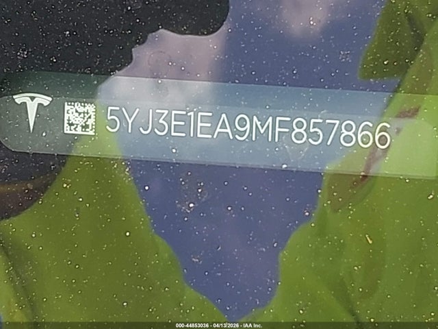 44853036 :رقم المزاد ، 5YJ3E1EA9MF857866 vin ، 2021 Tesla Model 3 Standard Range Plus Rear-wheel Drive مزاد بيع