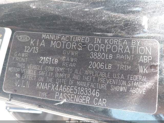 Aukcja sprzedaży 2014 Kia Forte Lx, vin: KNAFX4A66E5183346, numer aukcji: 44853179