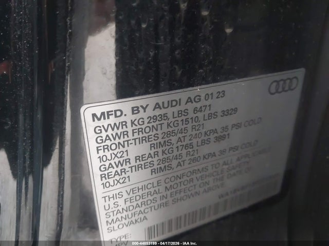 Aukcja sprzedaży 2023 Audi Q8 Premium Plus 55 Tfsi Quattro Tiptronic, vin: WA1BVBF13PD018429, numer aukcji: 44853199