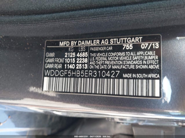 Aukcja sprzedaży 2014 Mercedes-benz C 350 Sport, vin: WDDGF5HB5ER310427, numer aukcji: 44853251