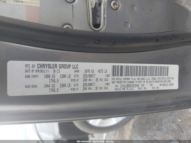 Aukcja sprzedaży 2014 Jeep Compass Sport, vin: 1C4NJDBB9ED622492, numer aukcji: 44853407