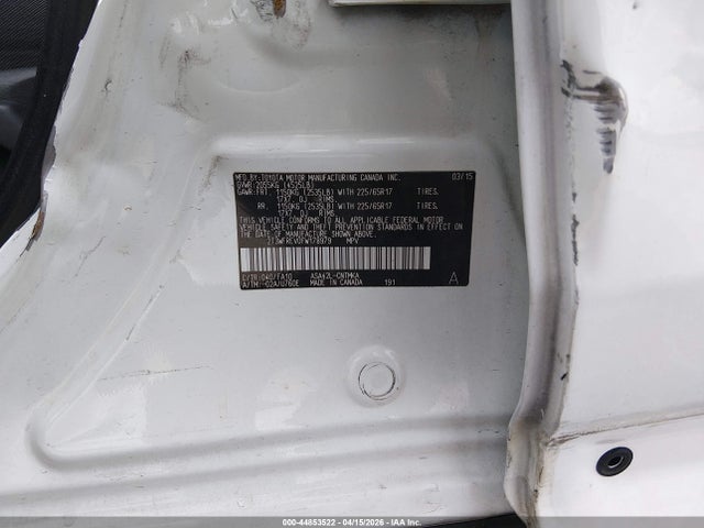 44853522 :رقم المزاد ، 2T3WFREV0FW178979 vin ، 2015 Toyota Rav4 Xle مزاد بيع