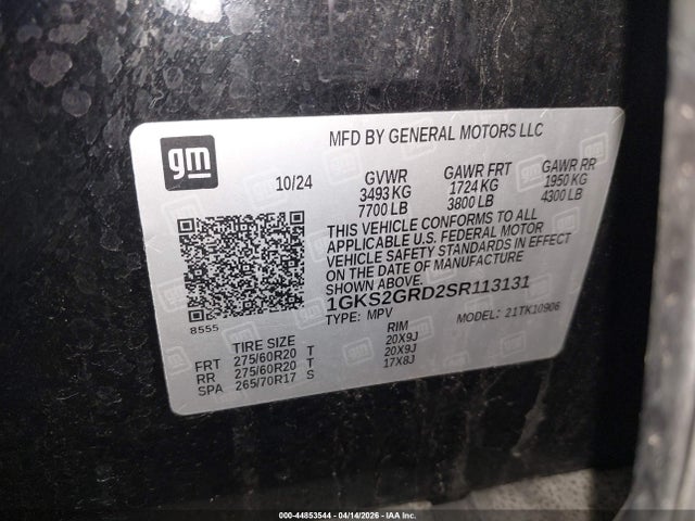 1GKS2GRD2SR113131 GMC Yukon Xl 4wd Elevation