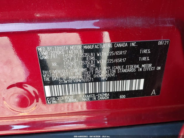 Toyota Rav4 Xle 2021 2T3W1RFV8MW169571 Image 9