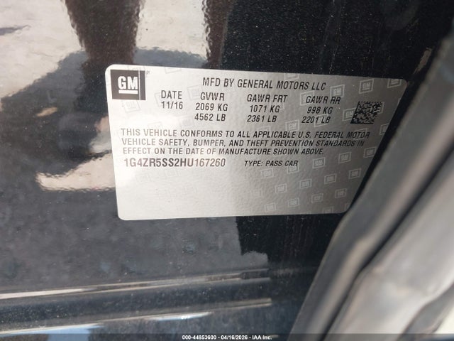 44853600 :رقم المزاد ، 1G4ZR5SS2HU167260 vin ، 2017 Buick Lacrosse Premium مزاد بيع
