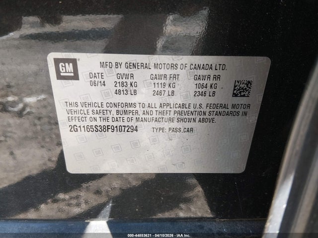 Chevrolet IMPALA 2LZ 2015 2G1165S38F9107294 Image 9