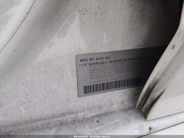 Aukcja sprzedaży 2011 Audi S4 Premium Plus, vin: WAUBGAFL7BA072724, numer aukcji: 44853635