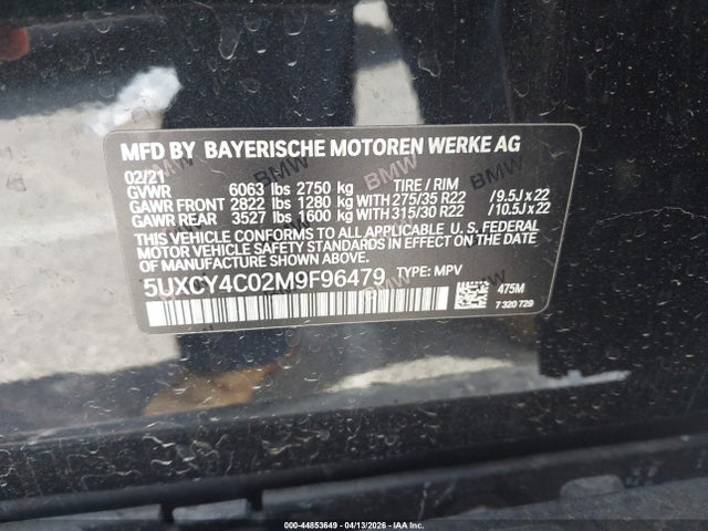 2021 BMW X6 5UXCY4C02M9F96479 Photo 8