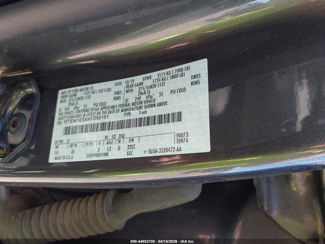 Aukcja sprzedaży 2019 Ford F-150 Xl, vin: 1FTEW1E5XKFD53151, numer aukcji: 44853700