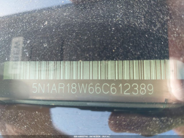 44853744 :رقم المزاد ، 5N1AR18W66C612389 vin ، 2006 Nissan Pathfinder Se مزاد بيع
